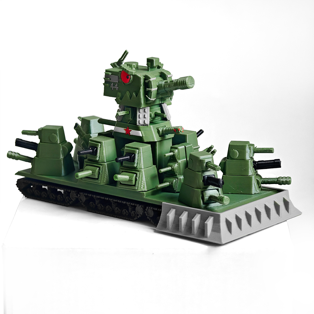 Model Kit Fantasy - 3Dプリント製KV-44M超大型ファンタジータンクモデルキット、ソビエト多砲塔モンスタータンク、3Dプリント製ミリタリーコレクタブルオーナメント