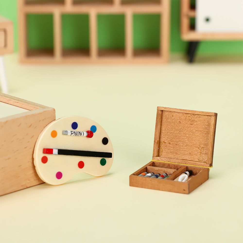 ドールハウス家具ミニチュアイーゼル木製ボックス、製図板、ペイ - Paint Model Kit のレビューと価格