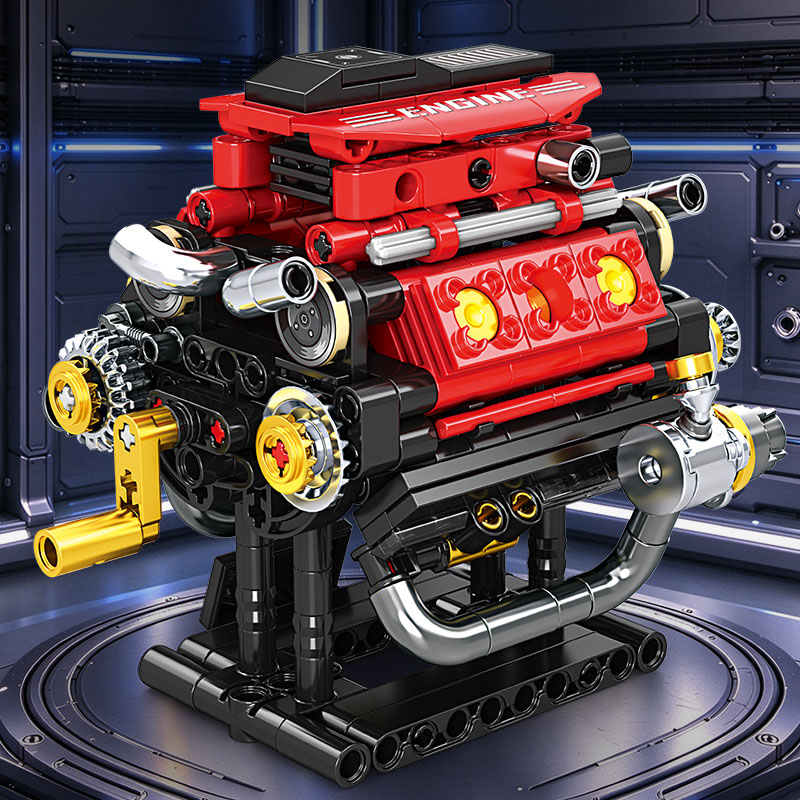 V8エンジンとボクサー型6気筒エンジンの組み立てブロックセッ - Model Kit Engine のレビューと価格