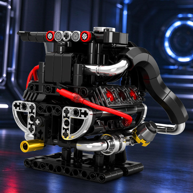V8エンジンとボクサー型6気筒エンジンの組み立てブロックセッ - Model Kit Engine のレビューと価格